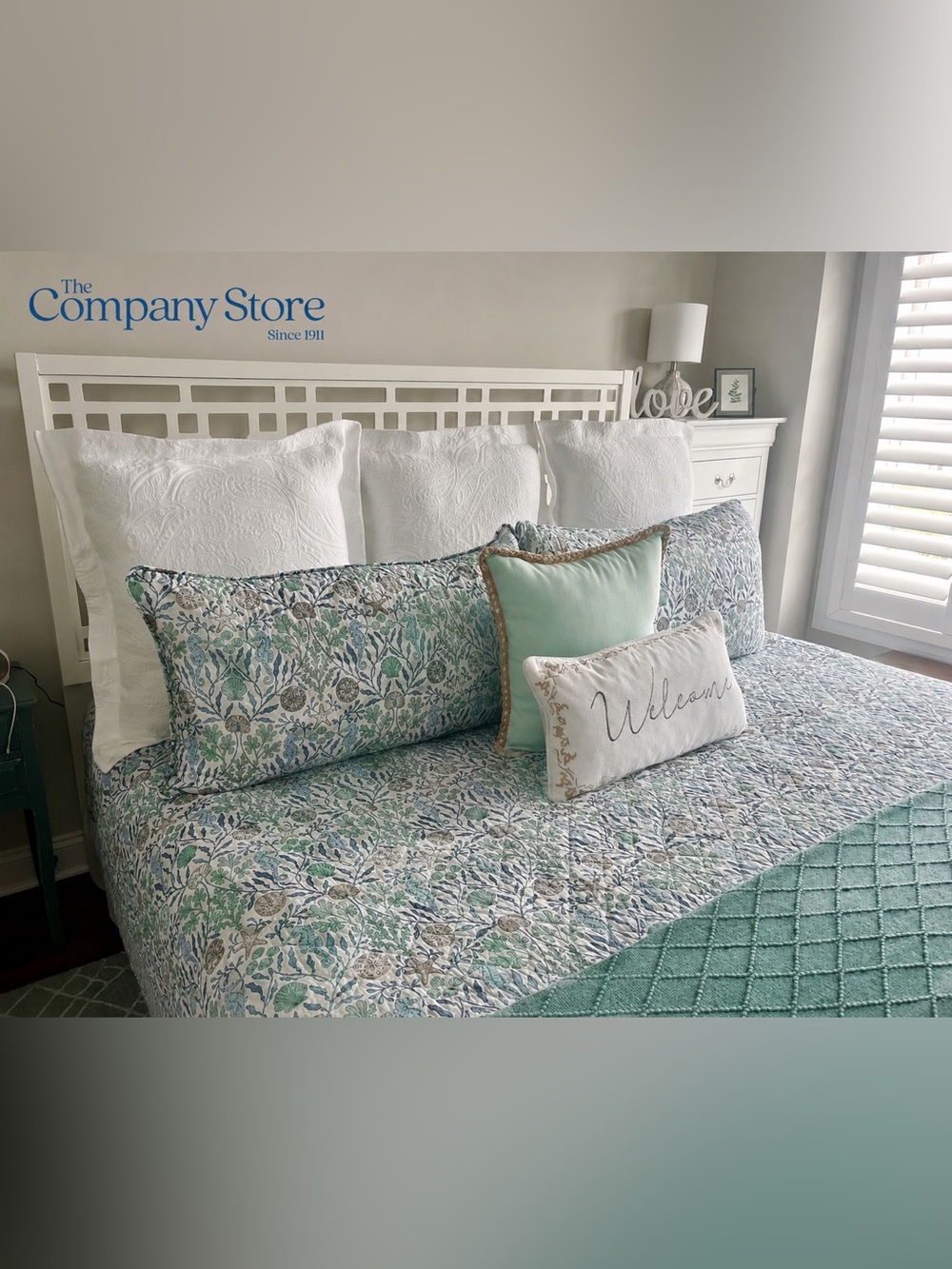 COMPANY STORE - Set of 3 for King Bed~ Hillcrest Cotton Matelassé Euro Sham NWT